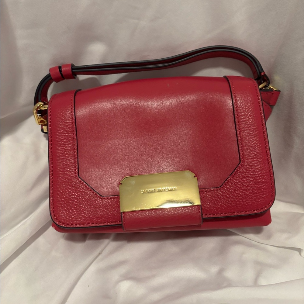 Stuart Weitzman Hot Pink Leather Shoulder Bag
